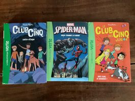 Lot de livres pour enfants: Le Club des Cinq et Spider-Man