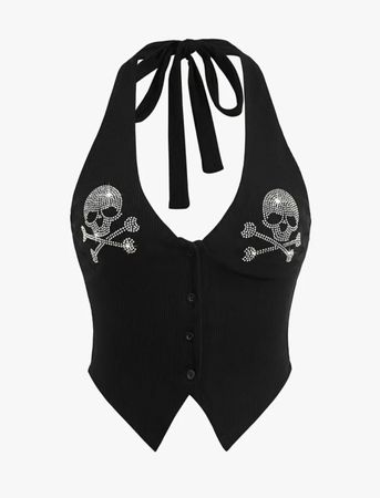 Gothic Top m. Strass Gr M *neu*