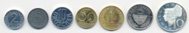 Österreich 2,5,10,50 Groschen, 1,5,10 Schillings 1973 ex PP