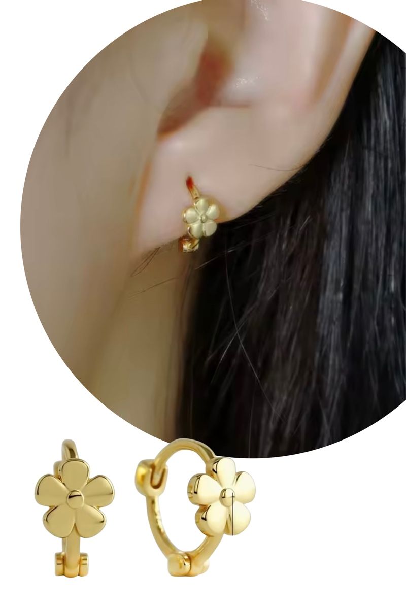 Orecchini pendenti & Orecchini a lobo: Small earrings. Flower Hoops. – Nuovo (secondo la descrizione) da Dübendorf venduto da S1973E 5