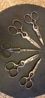 5 antike Knopfloch Scheren