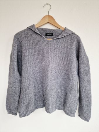 Kuscheliger Damen Kapuzen Pullover Anouk Gr. S Grau