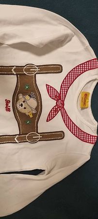 Steiff Shirt langarm weiss mit Bär Gr. 110