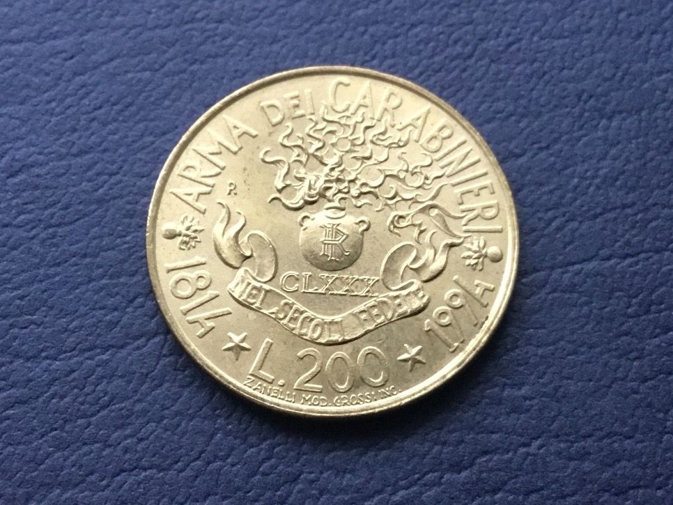 Tutti le monete: Sehr schöne 200 Lire Carabinieri 1994 – Usato da St. Margrethen SG venduto da alfapeugeot10