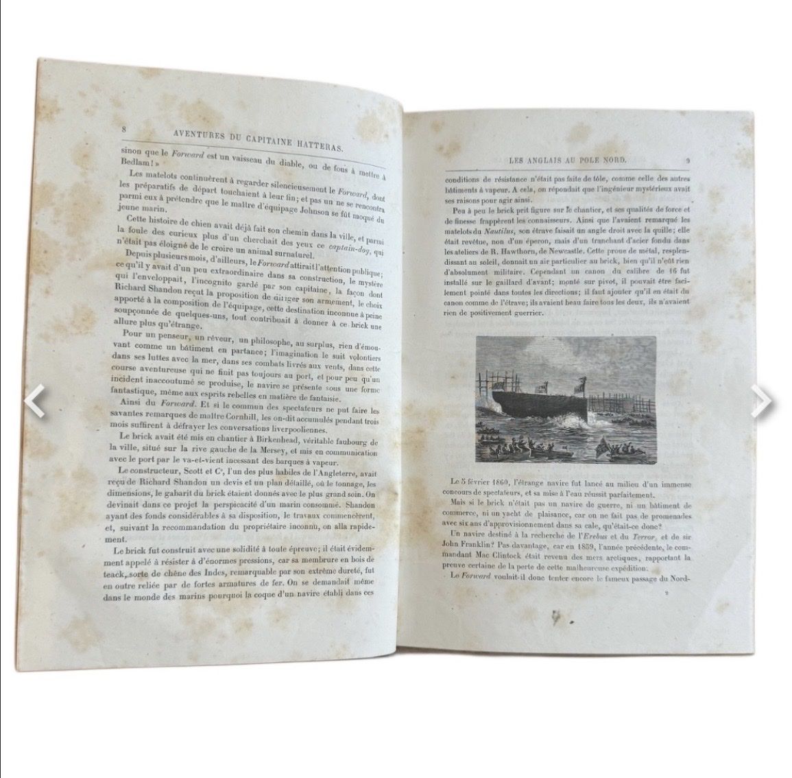 Libri: Voyages cap. Hatteras, Jules Verne, Hetzel, EO, 1867 – Usato da Genève venduto da manu1206 3