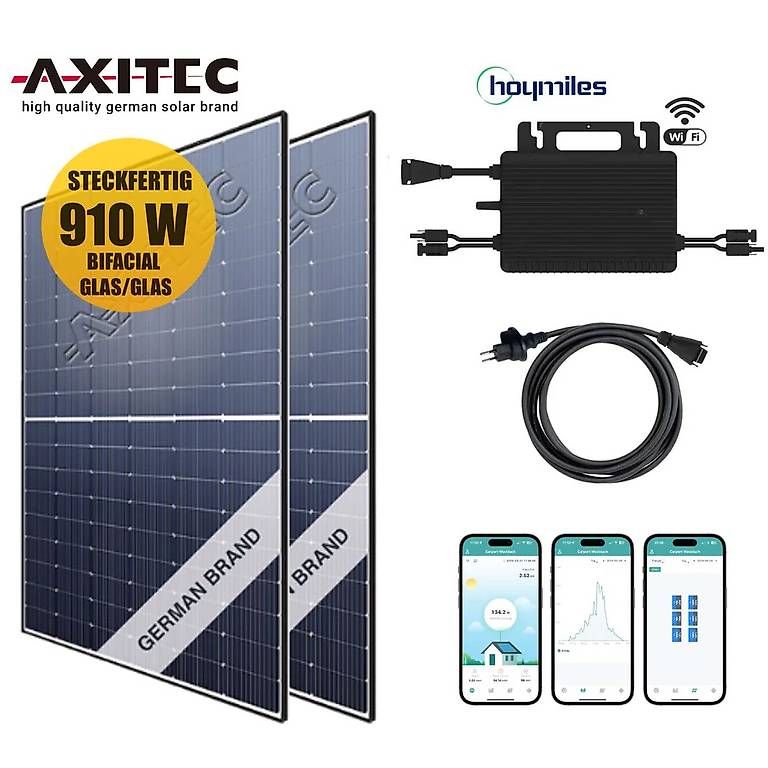 Dispositivi a energia solare: Balkonkraftwerk-Set AXITEC Solar 910Wp/600W – Nuovo (secondo la descrizione) da Gams venduto da supersolarschweiz