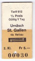 Billette Urnäsch – St. Gallen via Herisau
