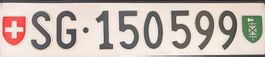 SG 150599 Nummernschild Kennzeichen Kontrollschild