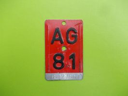 Velonummer / Fahrradnummer AG 81