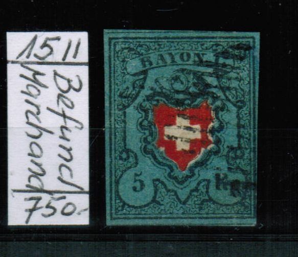 Alle Briefmarken: Rayon 15II - Befund Marchand – Gebraucht aus Bern von peri02