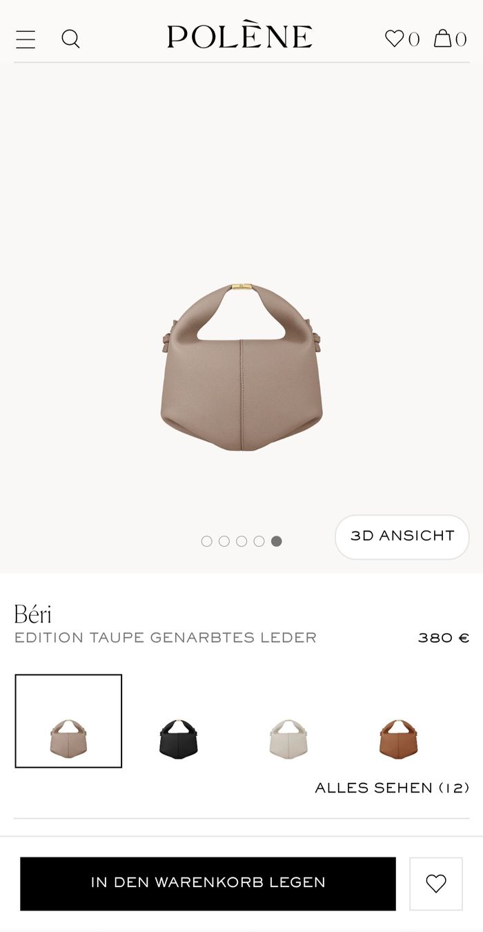 Polène Borse da donna: Polène- Sac Béri taupe grainé – Usato da Bussigny venduto da niwa_mikan 8