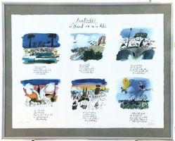 Gloor-Lithographie mit Hebel-Gedicht "z'Basel an mi'm Rhy…"