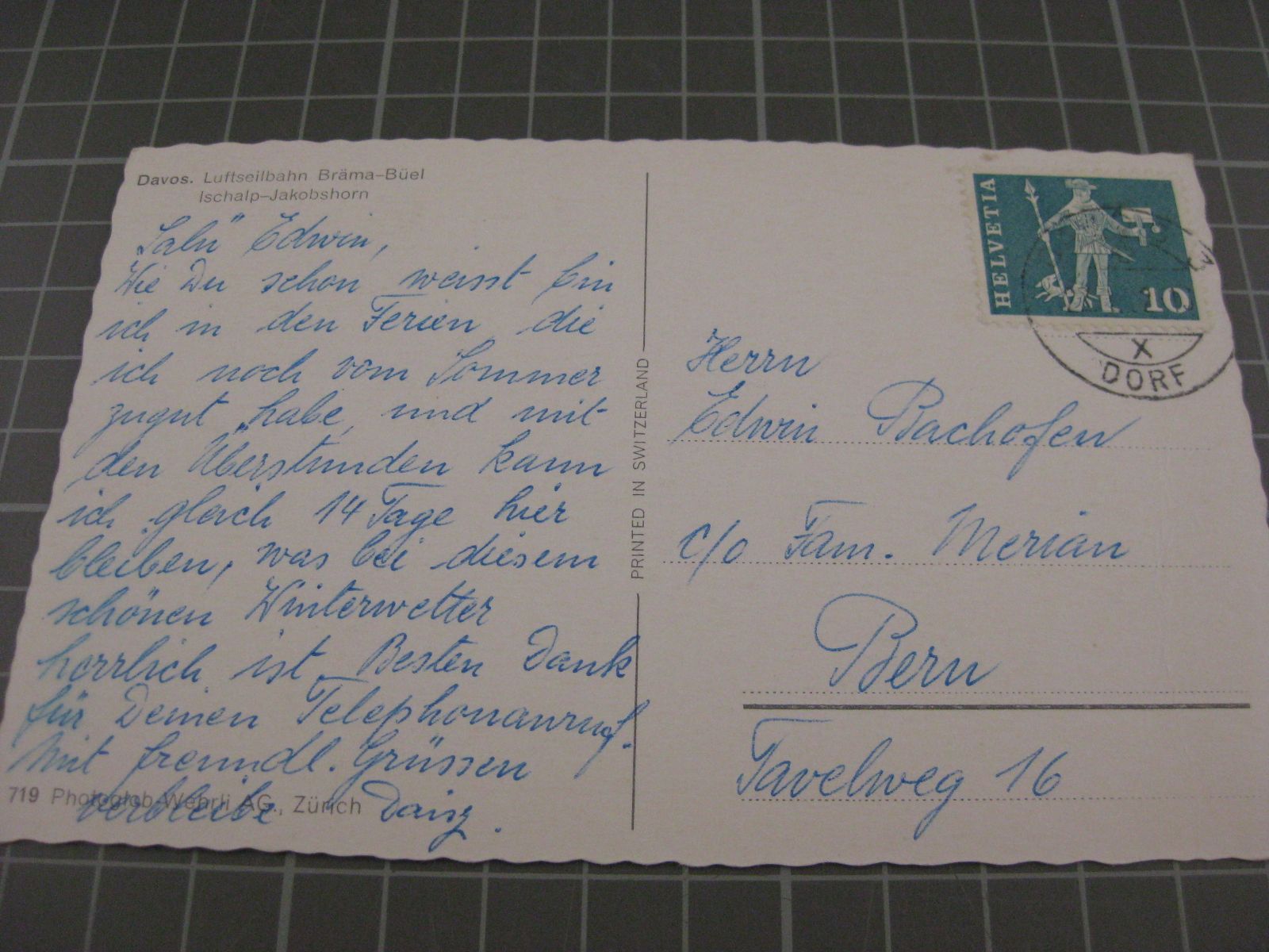 Cartoline postali: AK Davos Bräma Büel mit Bahn – Usato da Malters venduto da Marosko 1