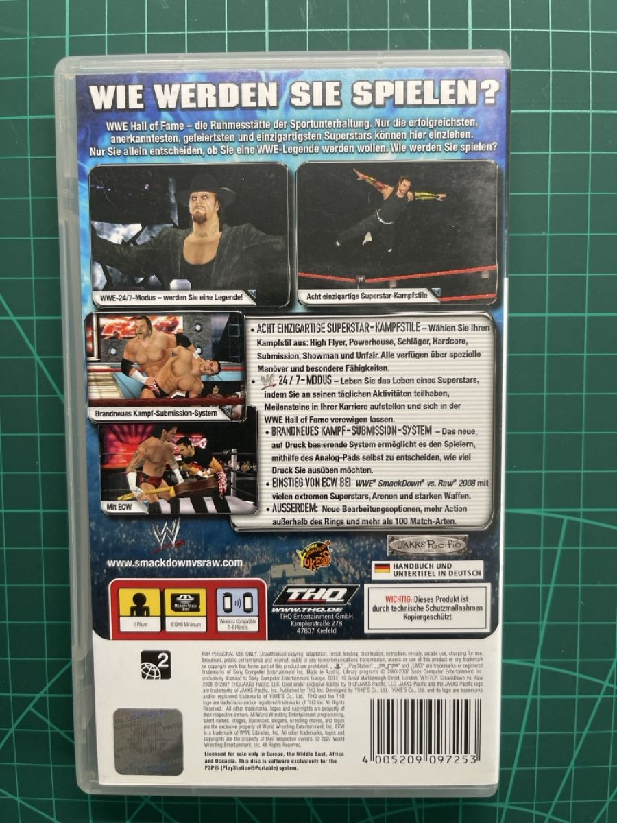 Sony Jeux: WWE SmackDown vs. Raw 2008 PSP  – D'occasion à Killwangen par cherubim13 1