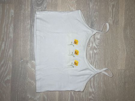 Crop top blanc à bretelles
