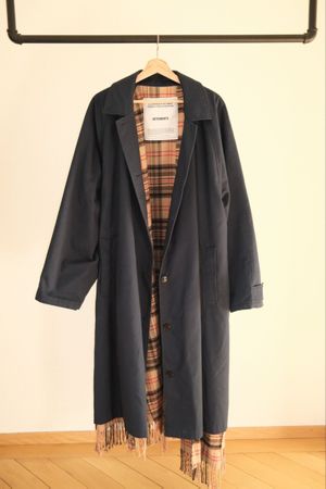 Vetements reversible Mantel, Gr. S, Blau, runway