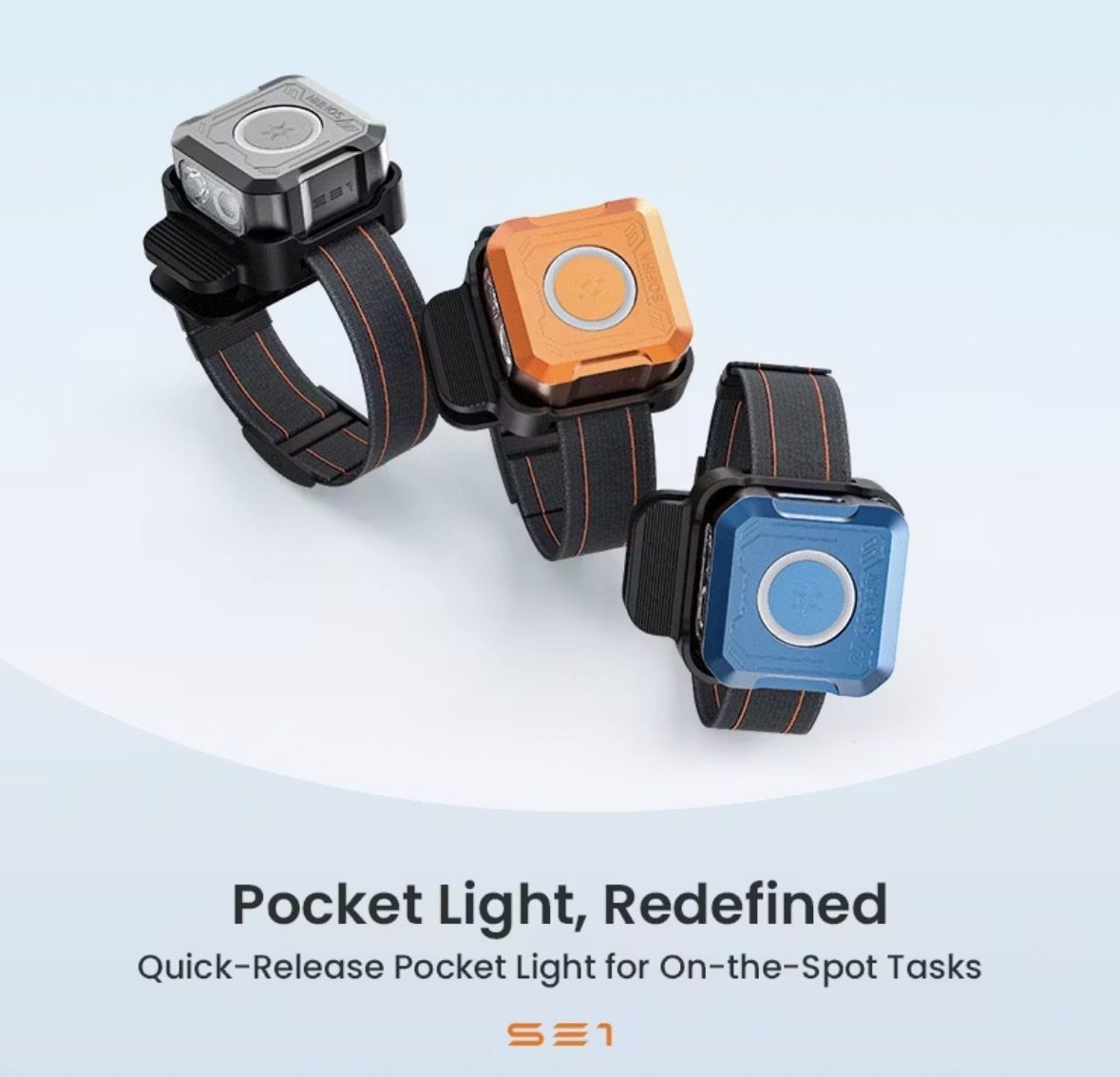 Lampade: Neu: Sofirn SE1 Armband-LED. Grau, Blau oder Orange – Nuovo e nell'imballaggio originale da Arbon venduto da Helmuth