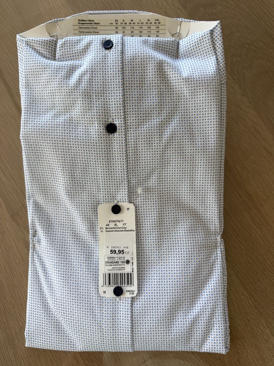 Camicie: Olymp Level 5 Body Fit Hemd Grösse 43 neu – Nuovo e nell'imballaggio originale da Oberhofen TG venduto da Solano84 2