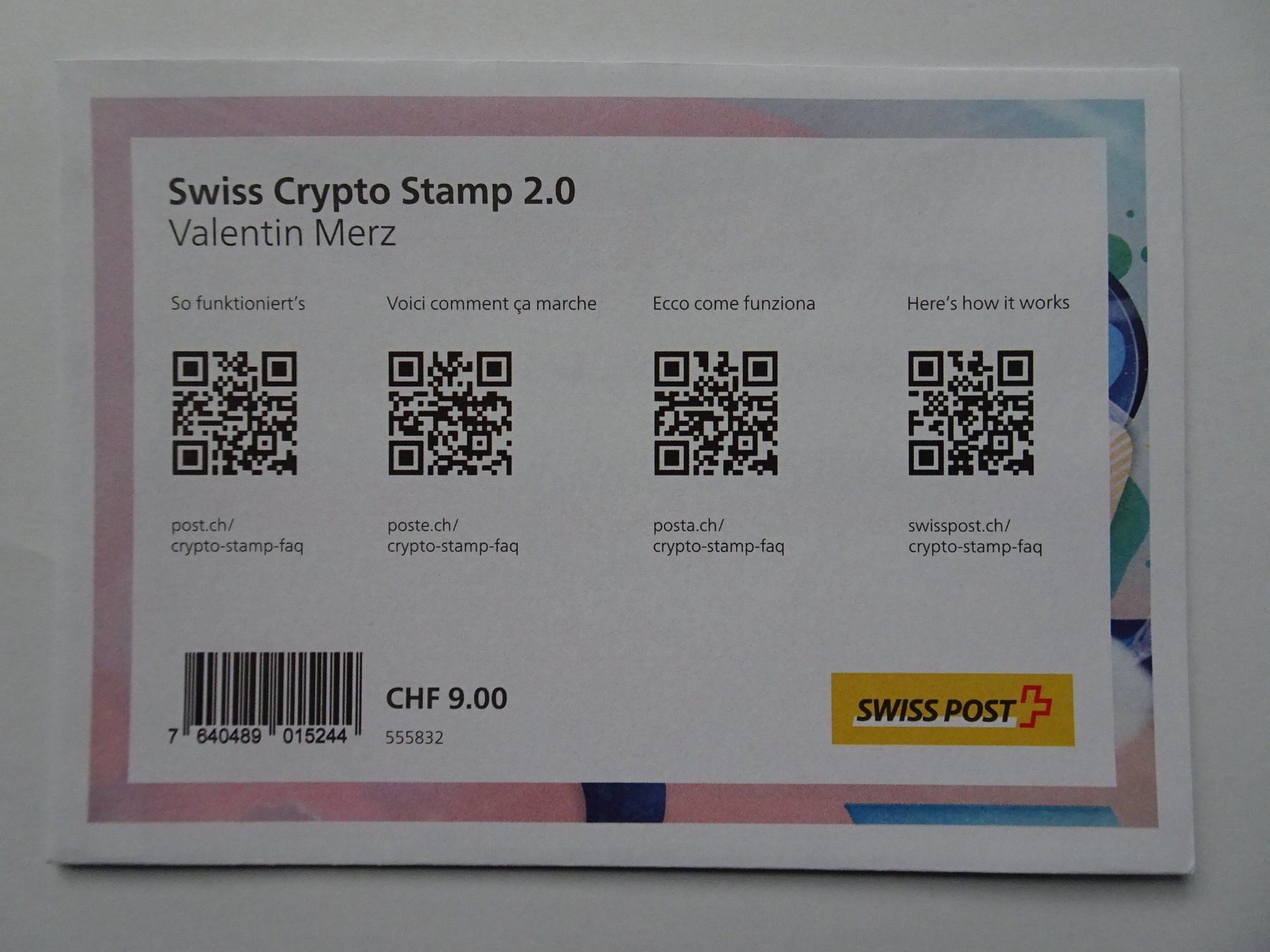 Tutti i francobolli: Swiss Crypto Stamp 2.0 – Nuovo e nell'imballaggio originale da Aadorf venduto da Chnorli-Furz