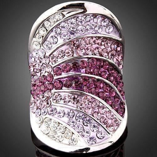 Anelli: Ring Bague plaqué or blanc Swarovski Elements Gr. 56 – Nuovo (secondo la descrizione) da Prilly venduto da ilyria73 2