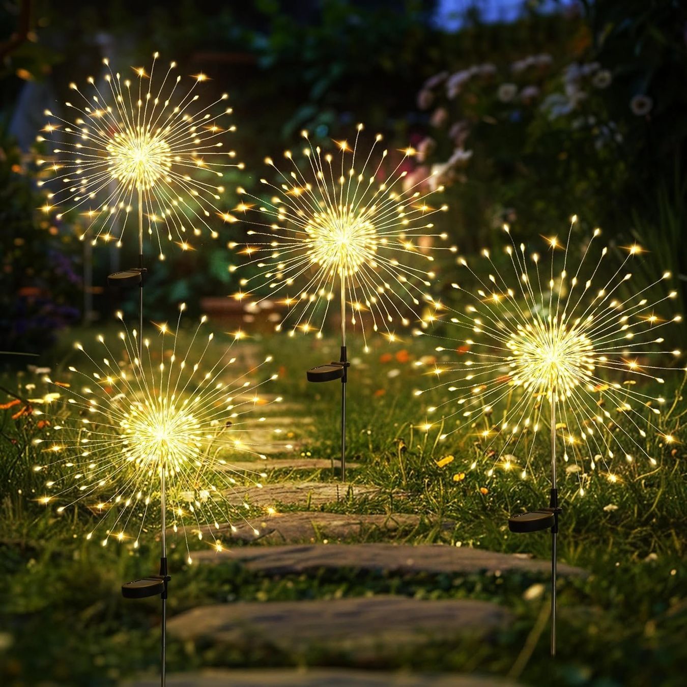 Lampen: 4x Solar LED Feuerwerk Gartenleuchten – Neu und originalverpackt aus Nuglar von SmartLiving24
