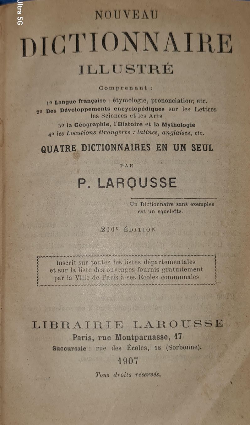 Libri: P.Larousse / Nouveau Dictionnaire Illustré. – Usato da Cortaillod venduto da signep 7