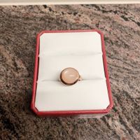 Ring Rosenquarz rosé vergoldet