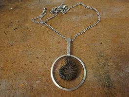 Kette Ammonit Schnecke / 800 Silber