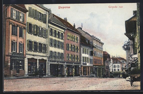 Ansichtskarten: AK Payerne, Grande rue, 1909 – Gebraucht aus Berlin von bartko-reher