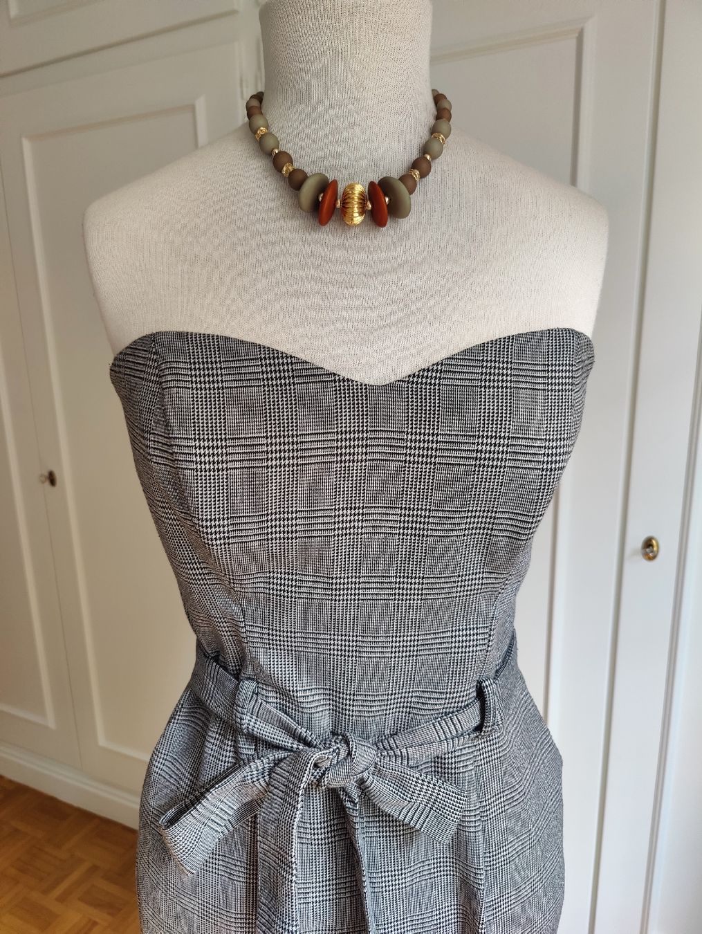 Tute: Strapless Plaid Corset Jumpsuit Belted Overall S – Usato da La Tour-de-Peilz venduto da dAutrefois 9