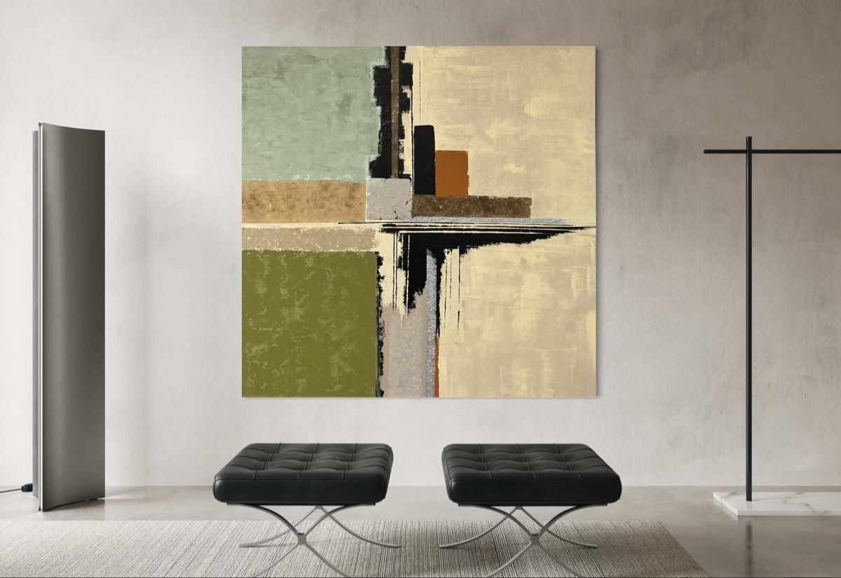 Dipinti: „Abstract Composition " XL Work in Earth Colors – Nuovo e nell'imballaggio originale da Uznach venduto da Spillmannkunst43 7