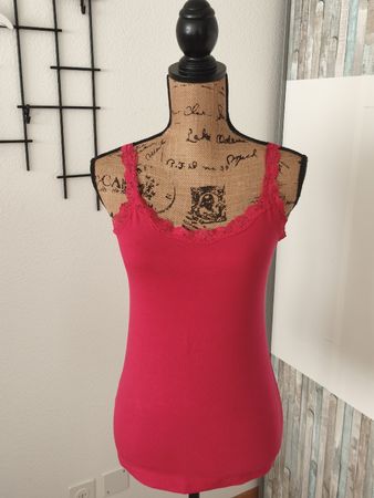 Lascana Trägertop rot mit Spitze Gr 40/42 Sommerlich & Chic
