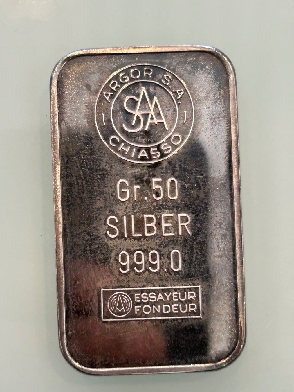 Metalli preziosi: 50 gramm silber barren – Usato da herisau venduto da hb_gold