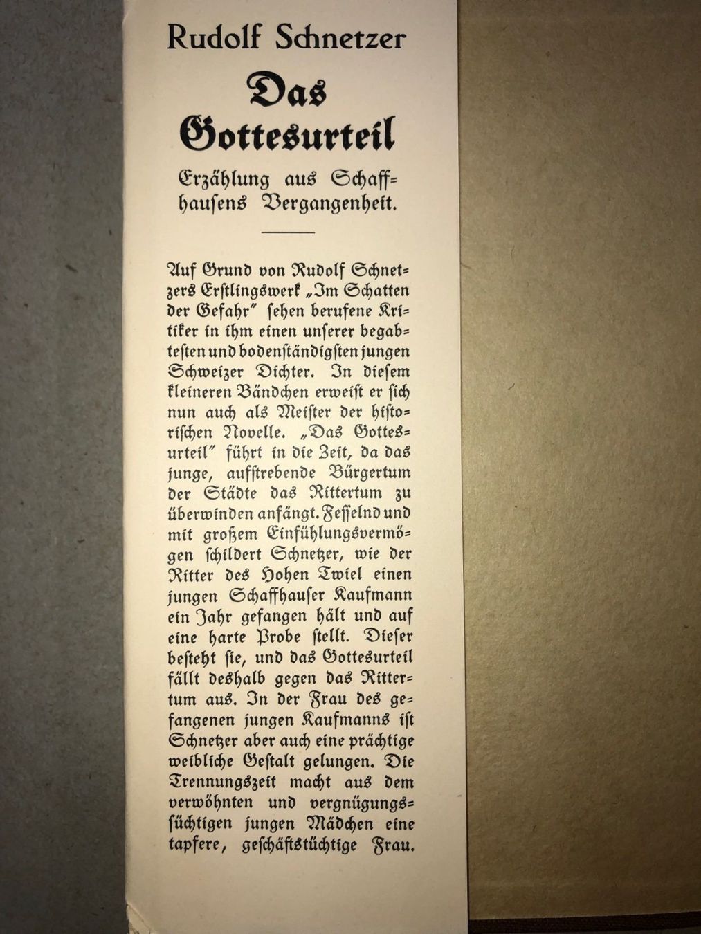Libri: Rudolf Schnetzer: Das Gottesurteil – Usato da Zürich venduto da allp 1
