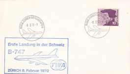 Erste Landung TWA Boeing B-747 in Zürich 1970, nur 50 Stk. !