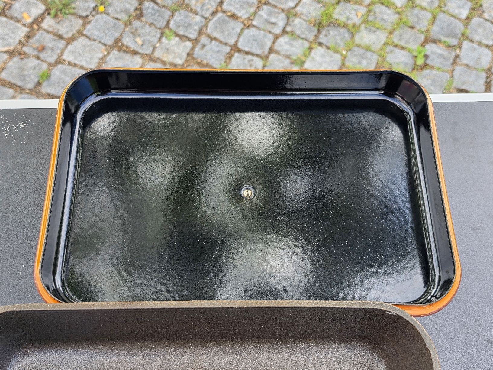 Emalco Pentole: Emaille Bräter orange emailliert mit Deckel – Usato da Mettlen venduto da elios0888 8