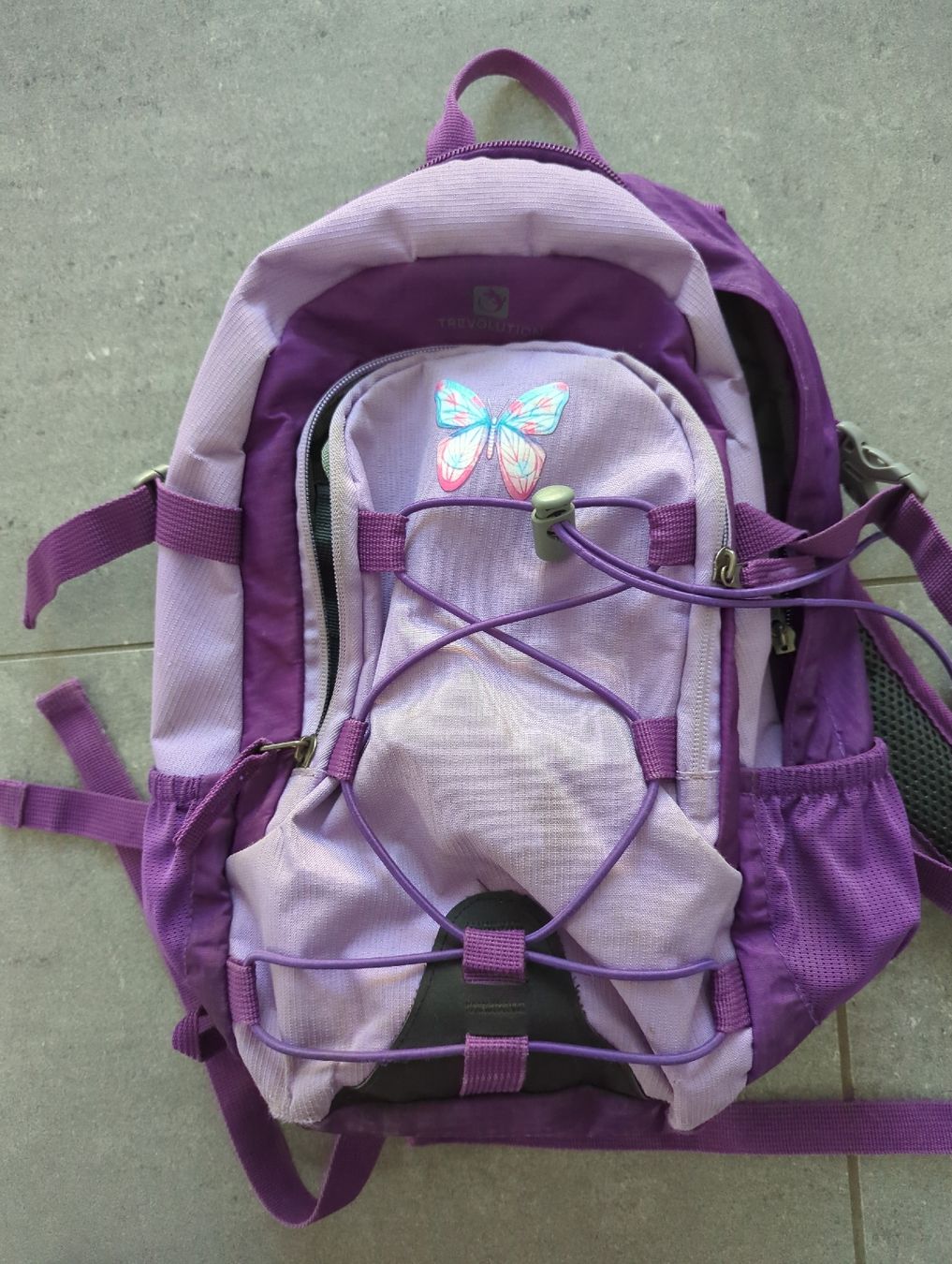 Trevolution Borse & Zaini: Trevolution Kinderrucksack Lila mit Schmetterling – Usato da Horriwil venduto da sucht_lady