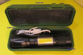 NEUE LED Taschenlampe mit Flutlicht und Zoom inkl. Accu