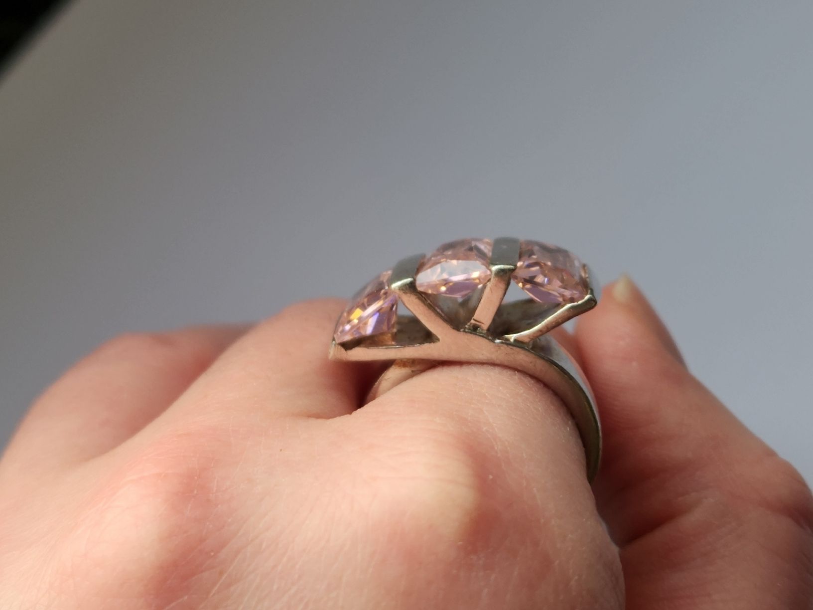 Anelli: Moderner Ring mit rosa Steinen, Grösse 56, Silber 925 15g – Usato da St. Gallen venduto da GIULESGG 4