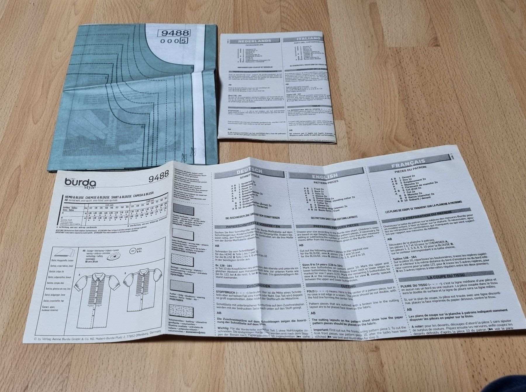 Schnittmuster: Burda Schnittmuster Nr. 9488 Hemd + Bluse Gr. 126 - 164 – Neu (gemäss Beschreibung) aus Effretikon von lenalisa63 1