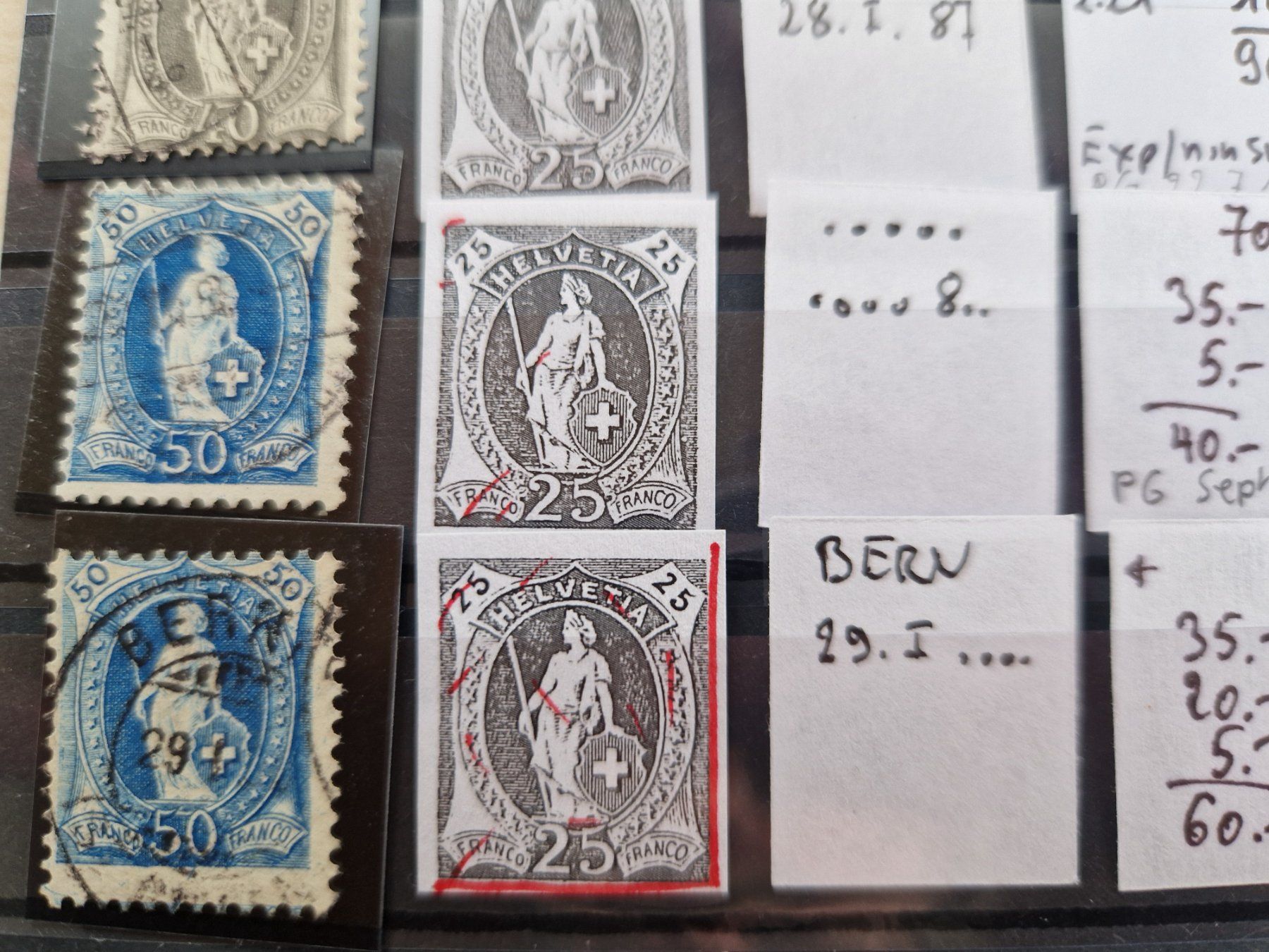 Tous les timbres: Stehende, verschiedene Plattenfehler, ab 1.- – D'occasion à Burgdorf par Glossy01 3