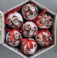 Weihnachtskugeln Set Katzen Motiv 14 Stück, neu
