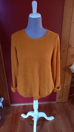 Damen Pullover Street One senfgelb Grösse 38 gestrickt