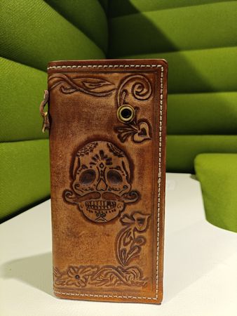 Portefeuille en cuir fait main avec gravure unique