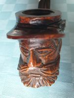 Holzpfeife handgeschnitzt Seemann Fischer Südwester alt