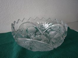 Kristall Glasschale Früchte Dekor Vintage