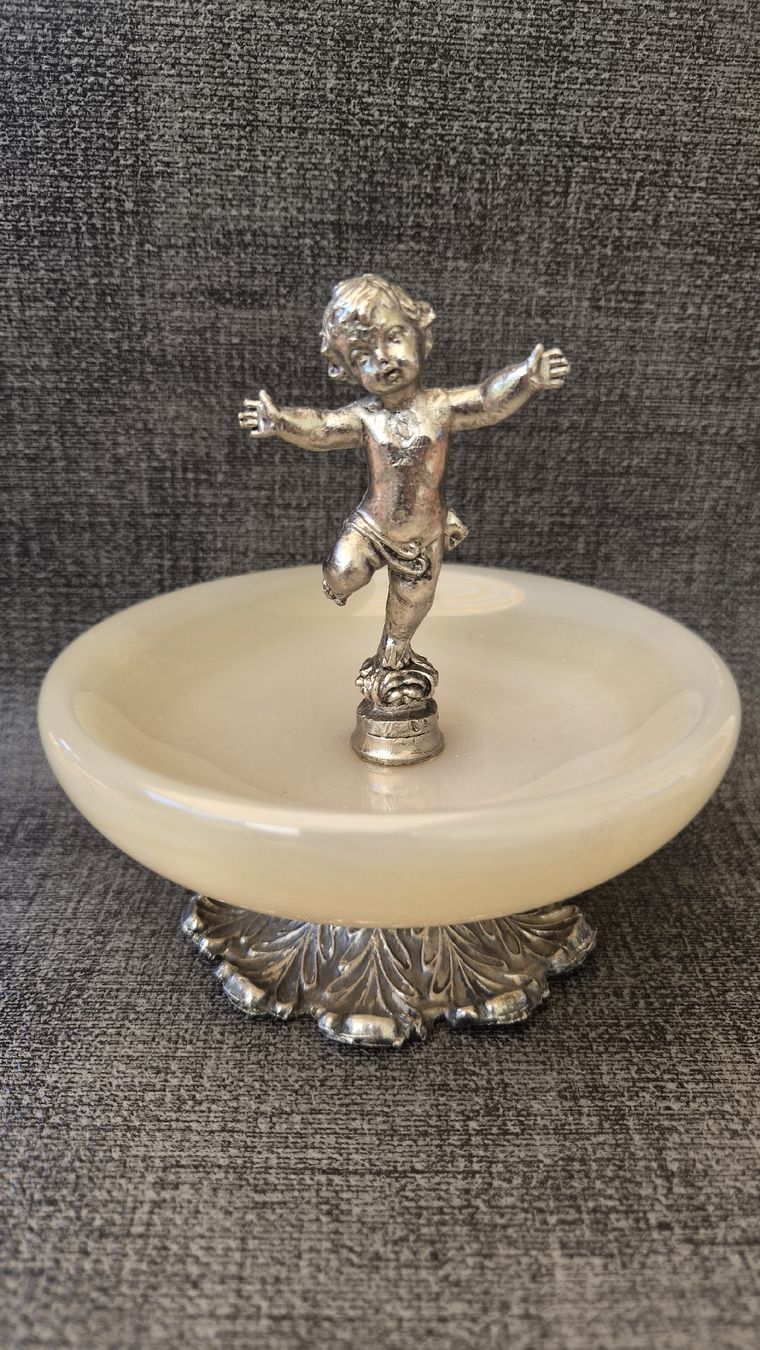 Statuette: Schale mit Putto-Figur Jugendstil  – Usato da Titterten venduto da Neleh82