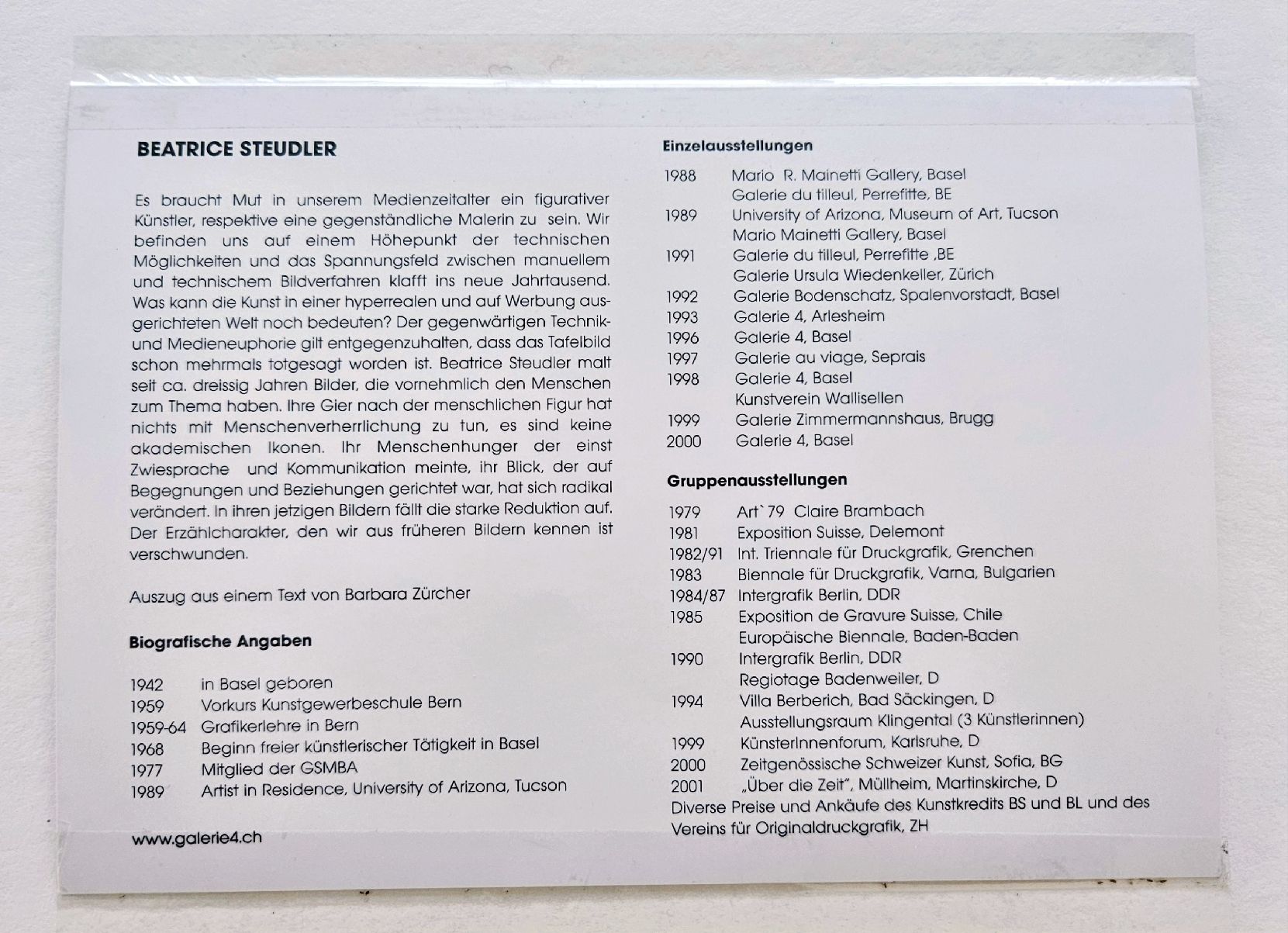 Foto & Immagini: BEATRICE STEUDLER/ Basler Künstlerin – Usato da Rieden AG venduto da mar_97nb 2