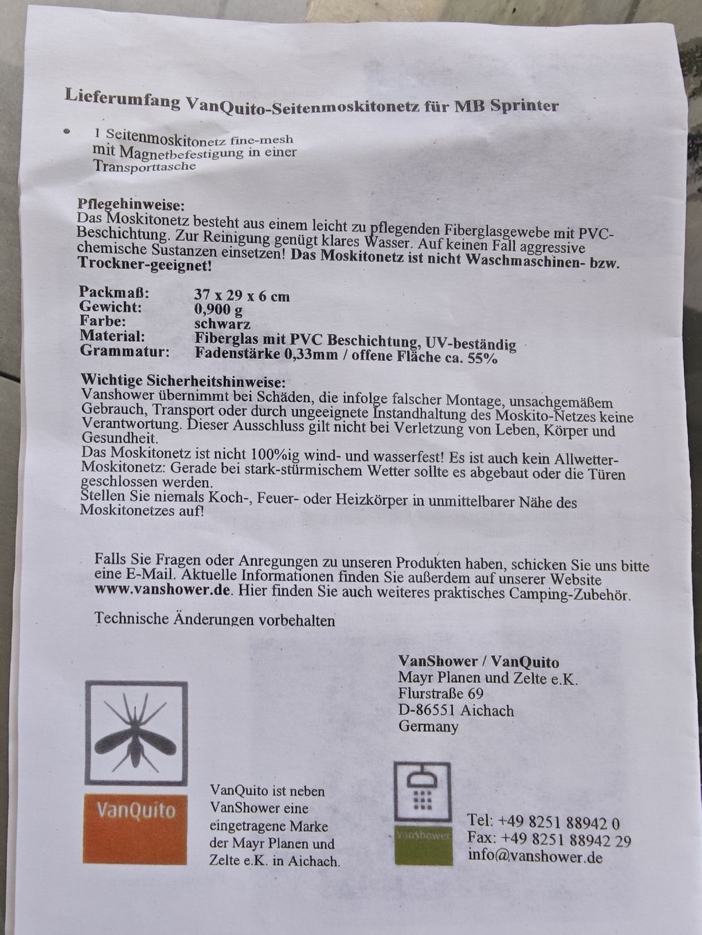 Tende: VanQuito Moskitonetz Mercedes Sprinter – Nuovo e nell'imballaggio originale da Weggis venduto da Mercedes_09 3
