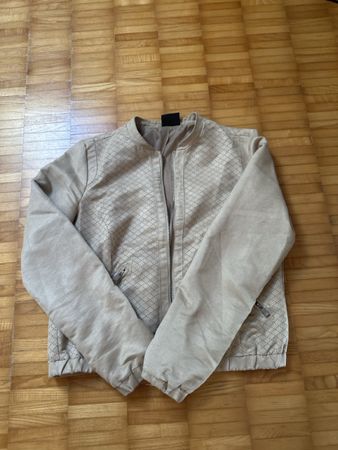 Leichte Jacke beige im Steppmuster, Grösse L, Frühlingsjacke